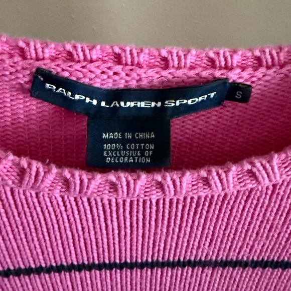 Ralph Lauren Pink and Navy Striped Sweater - Picture 3 of 5